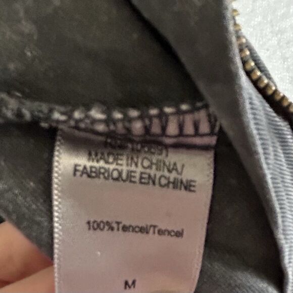 YFB Pants Buttery Soft Wrap Tie Front Black Gray Womens Sz M retro 90s Y2K Baggy - Picture 6 of 8